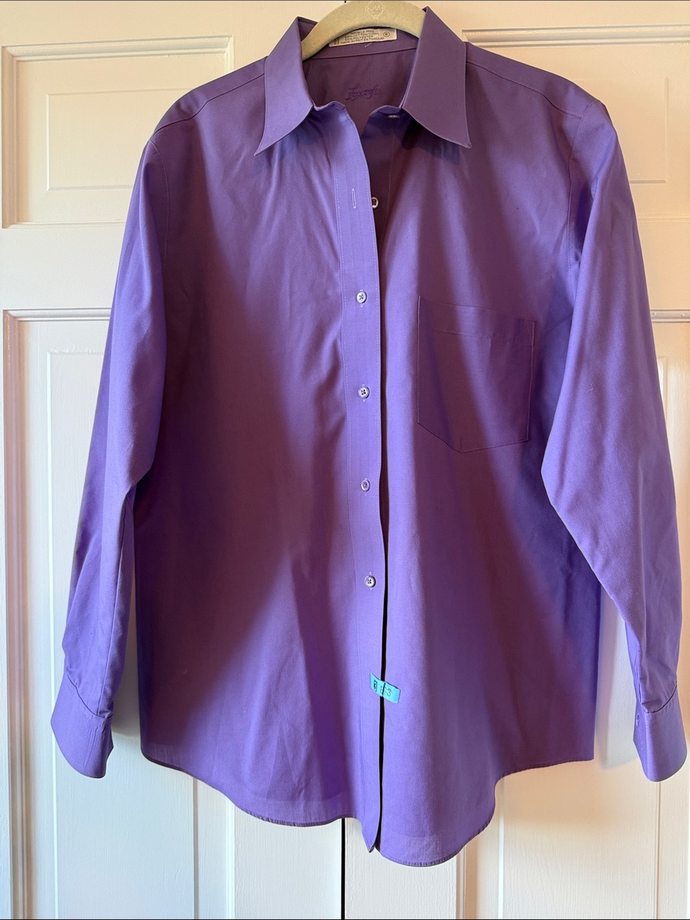 Foxcroft Women's Purple Classic Collared Button Blouse Sz 8 Wrinkle Free Cotton